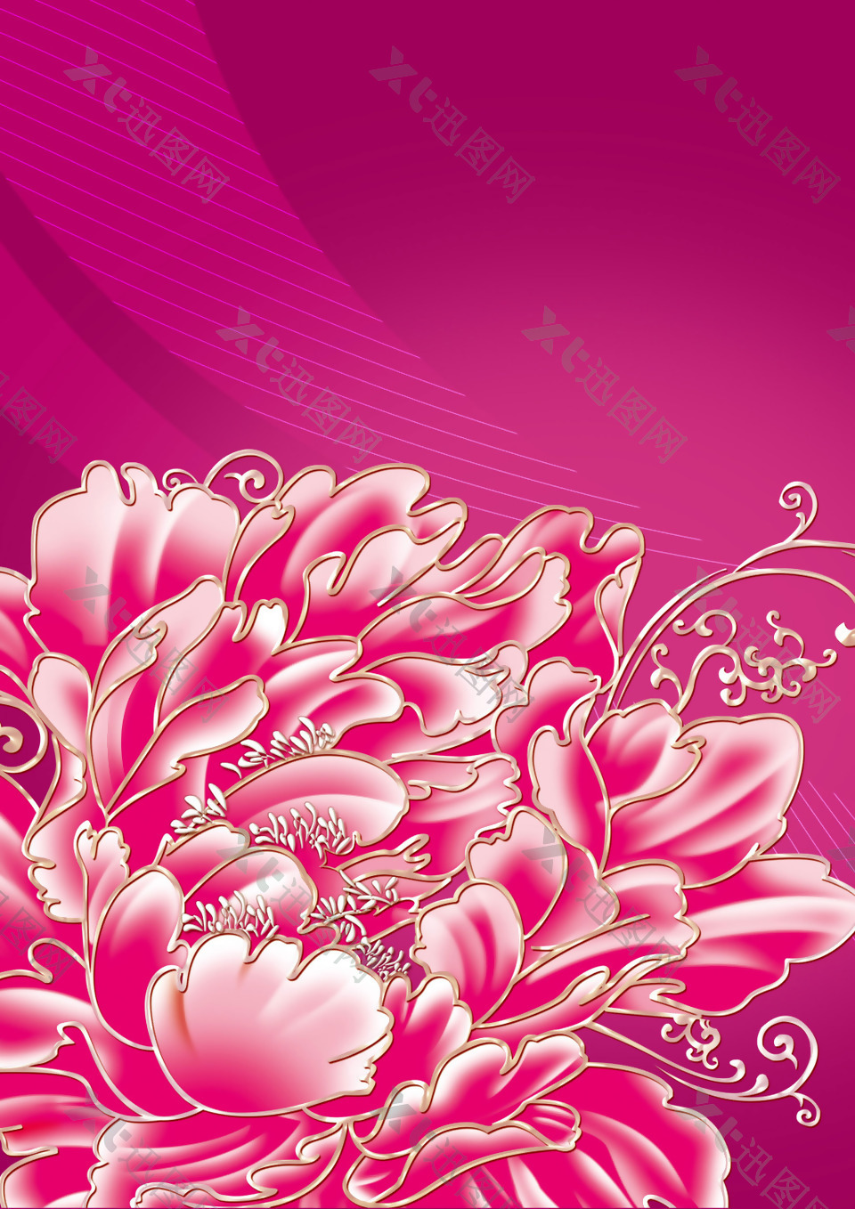 粉色高清牡丹花女人节背景