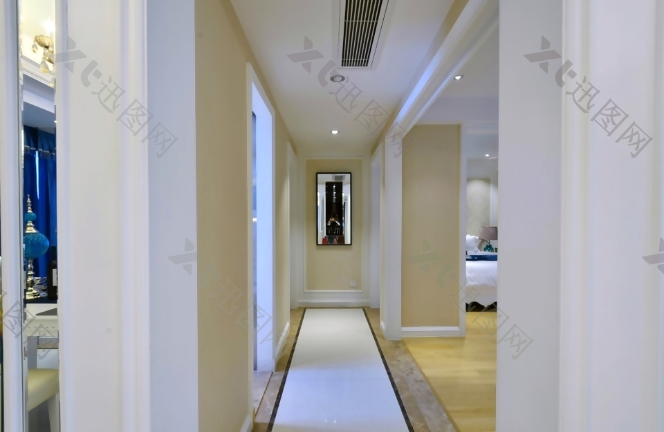 现代简约风室内设计走廊效果图JPG源文件