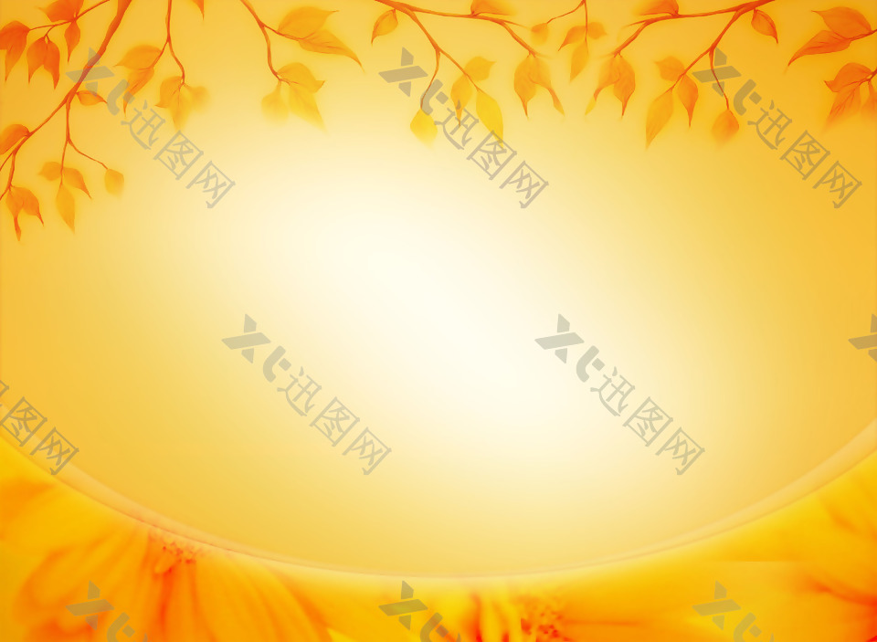 枫叶秋季黄色背景