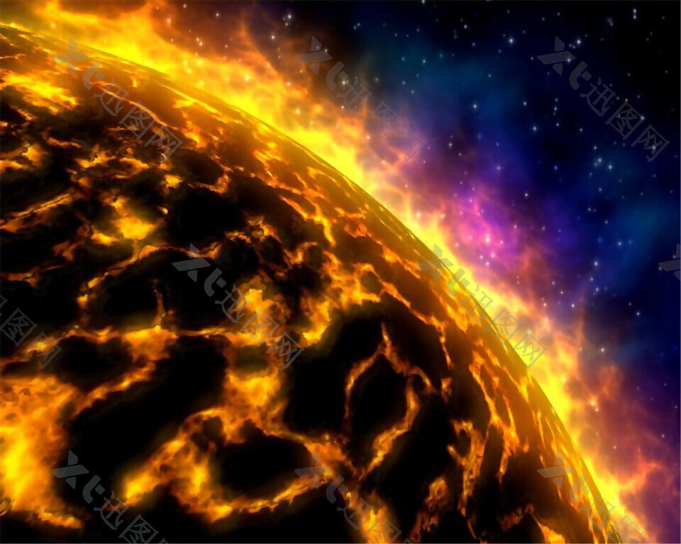 燃烧的地球表面动态视频特效