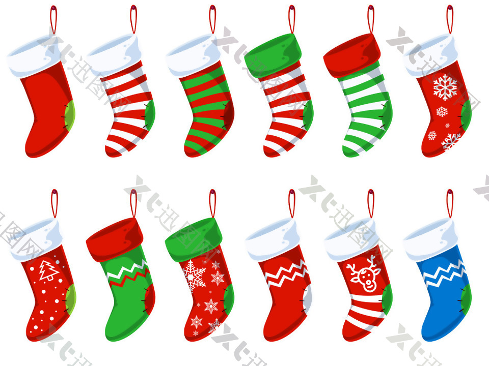 圣诞节圣诞袜icon图标设计