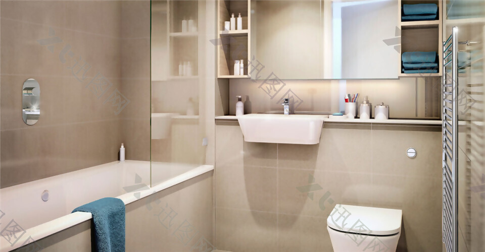小户型欧式轻奢温馨浴室浴缸装修效果图