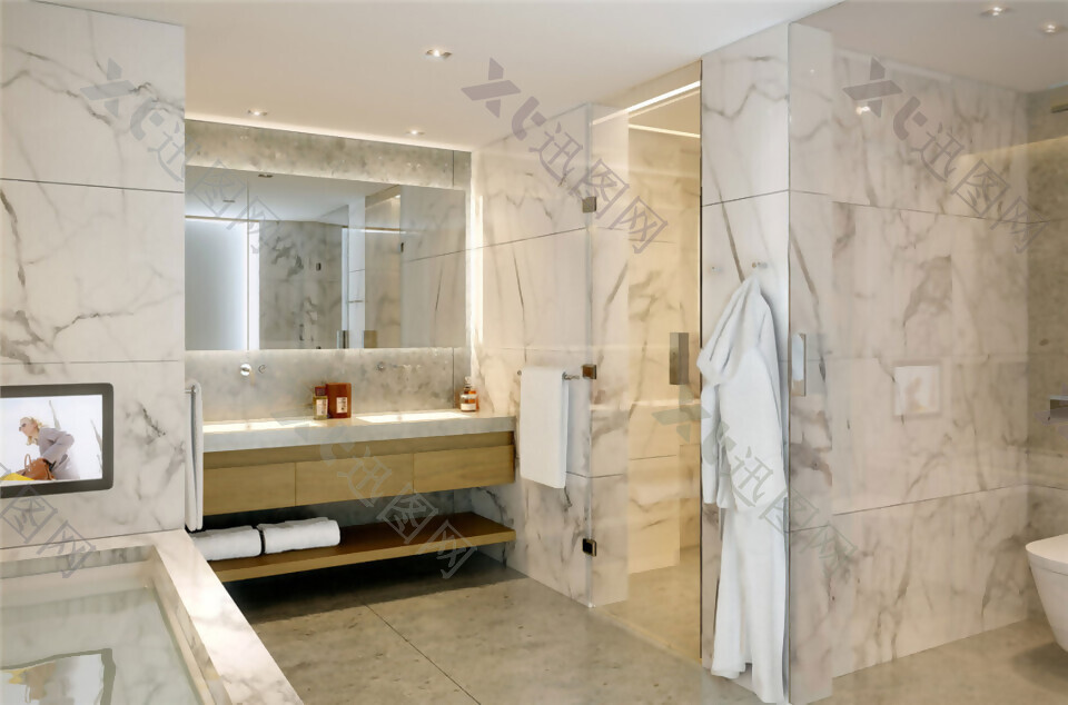 欧式时尚奢华浴室瓷砖装修效果图