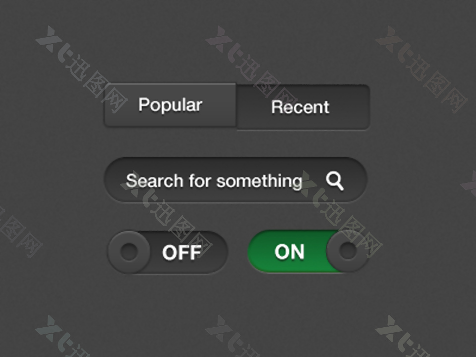 黑色网页按钮搜索框开关按钮图标设计