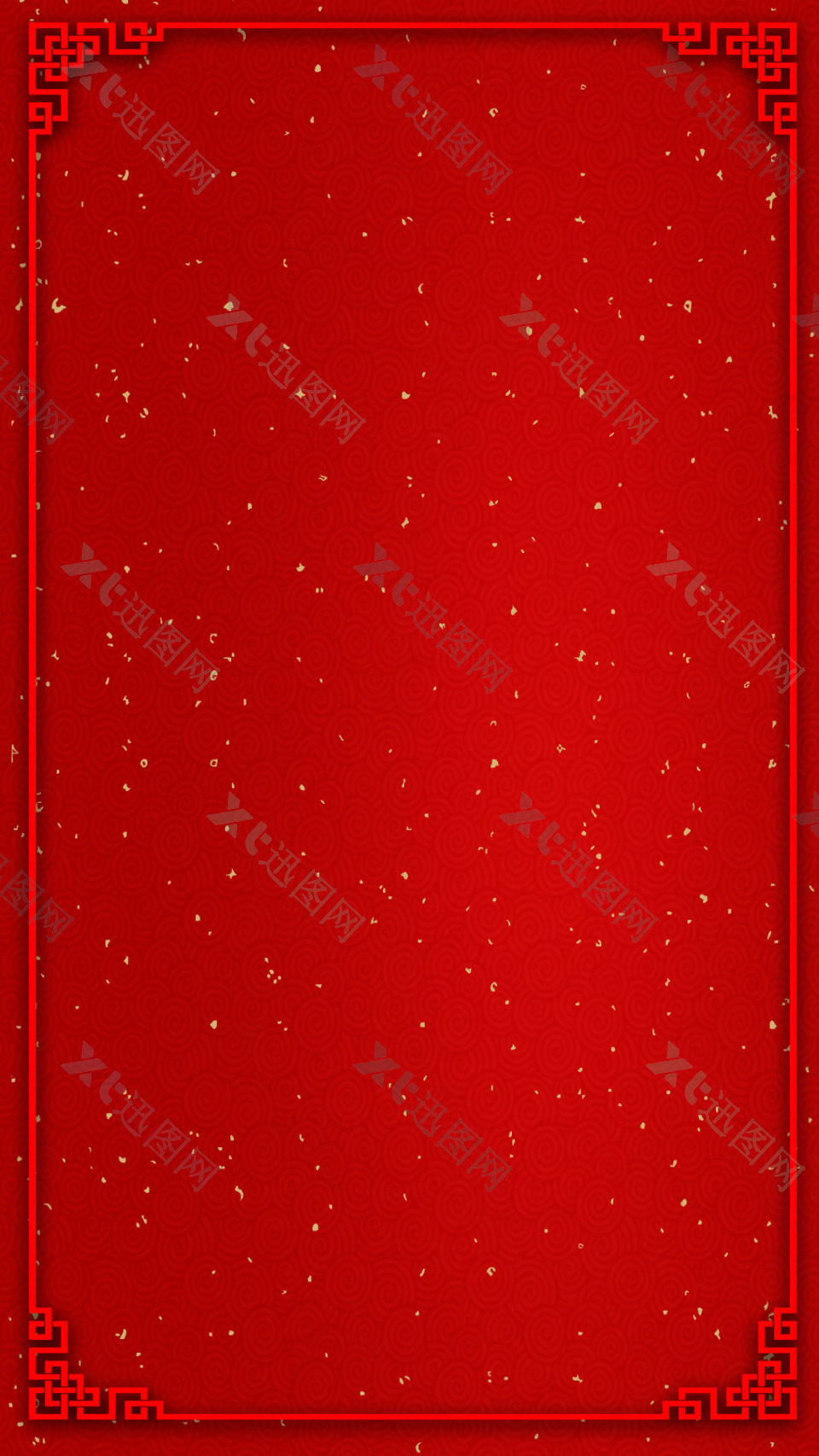 简约红色边框星光点H5背景素材