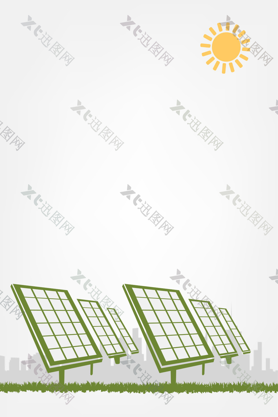 矢量太阳能光电发电环保背景