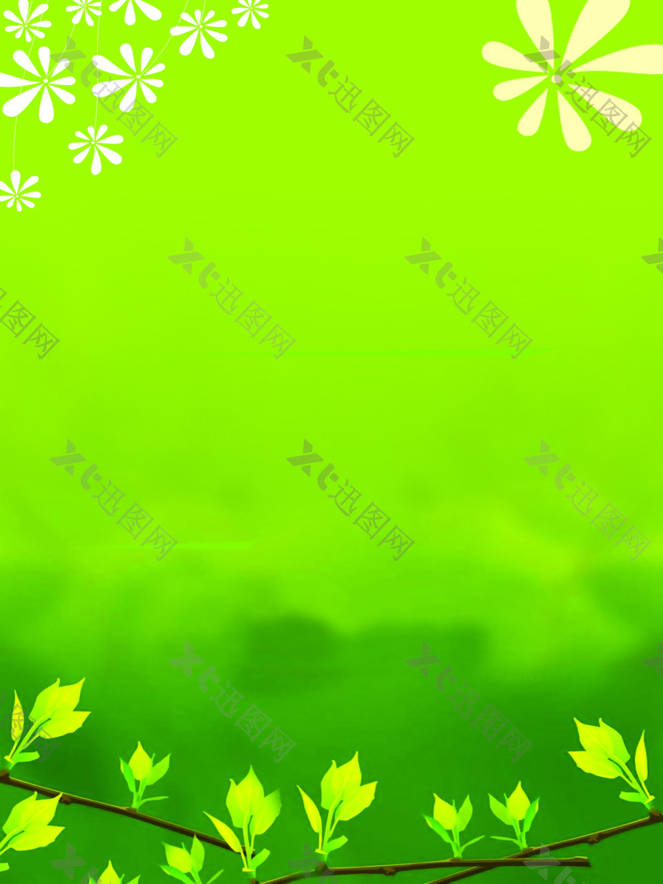 绿色枝条春意盎然背景