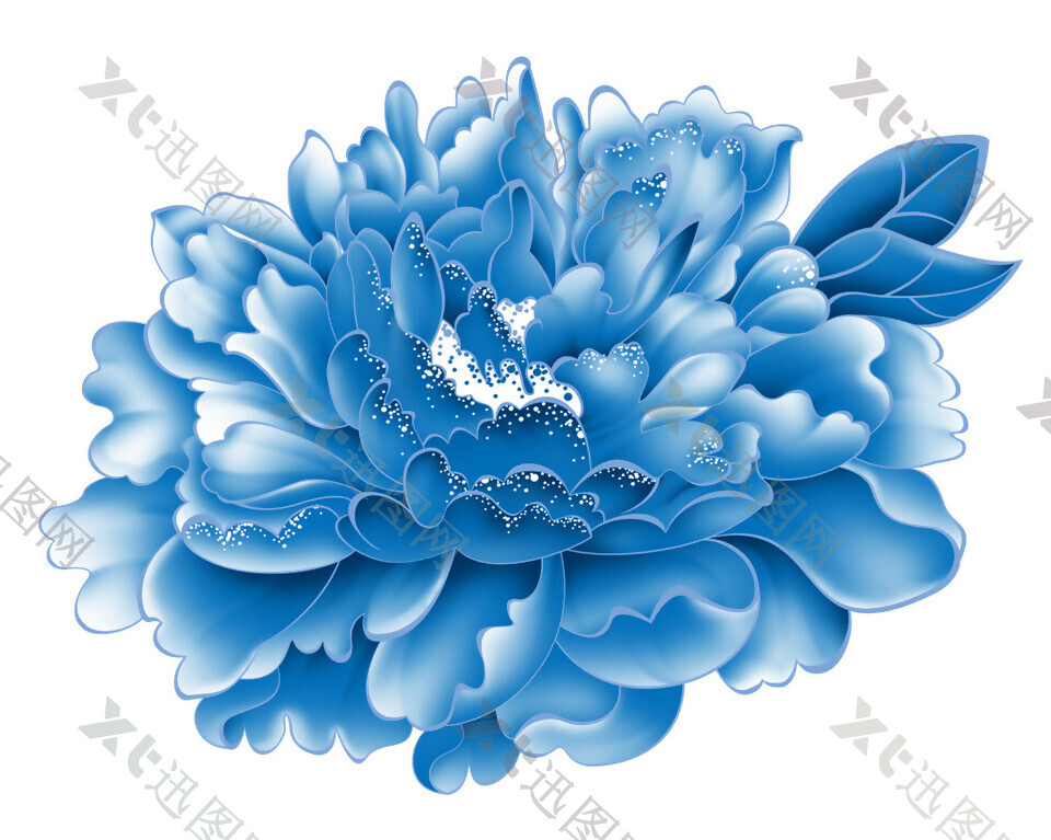 青花瓷花朵背景素材图片