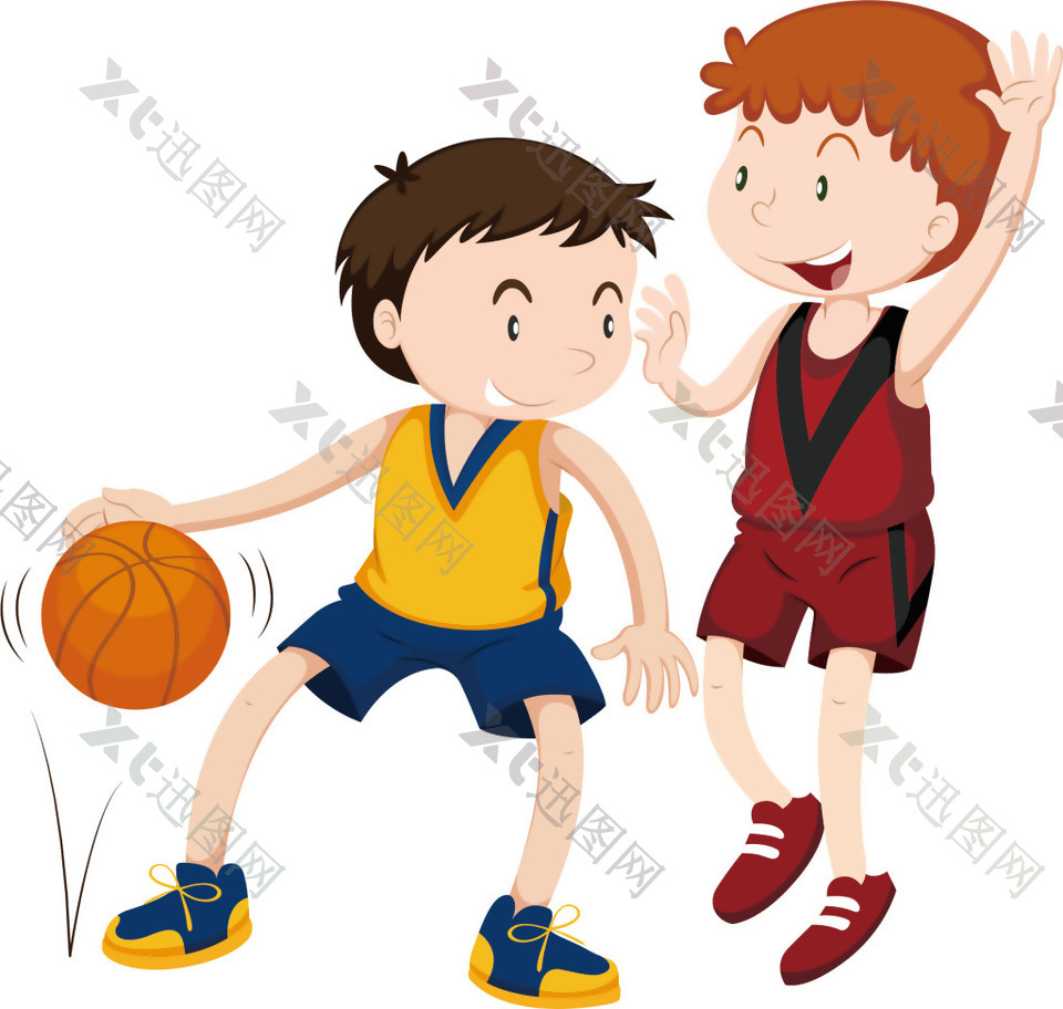 手绘运动篮球元素