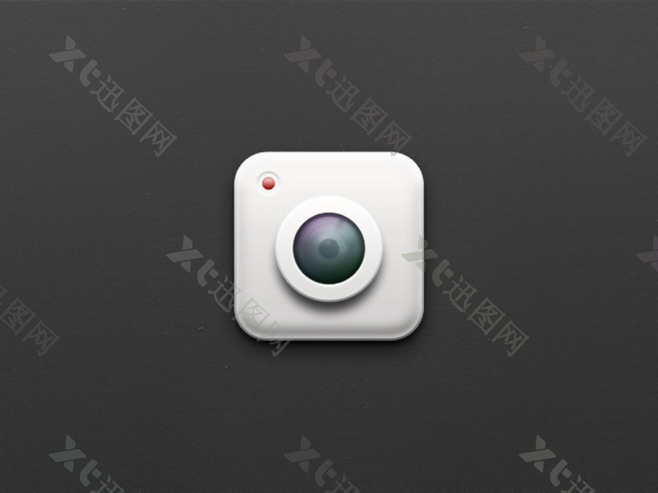 白色相机icon图标设计