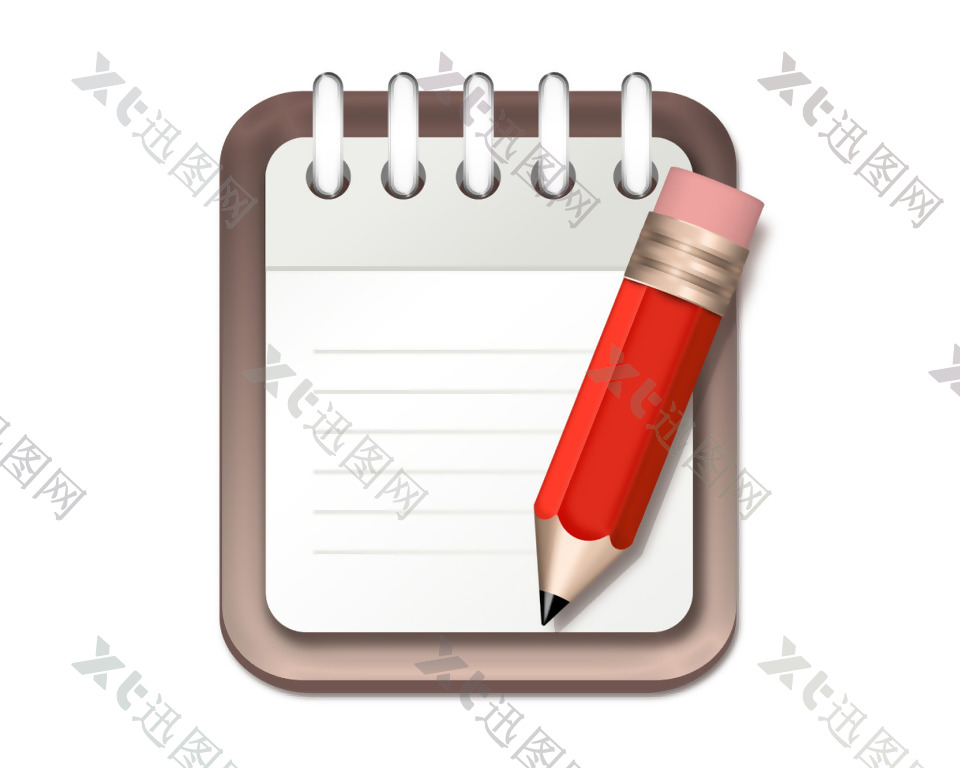 记事本和铅笔图标icon设计PSD