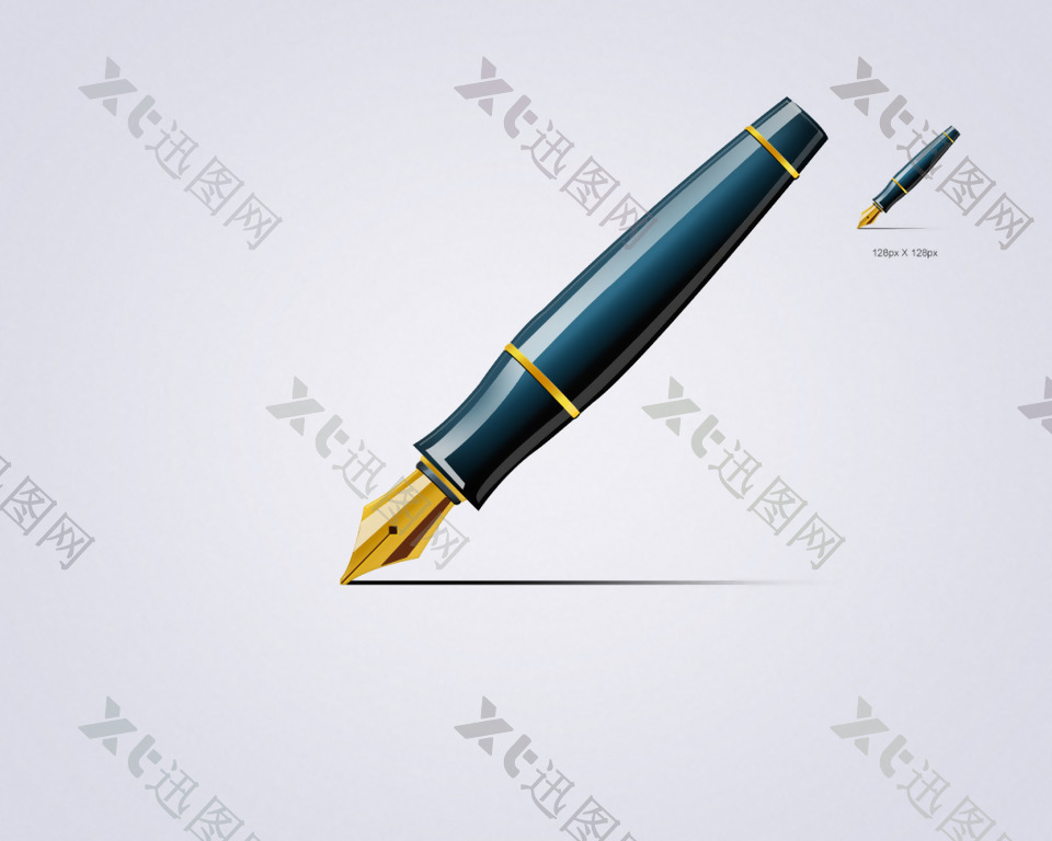 黑色金属钢笔图标icon设计