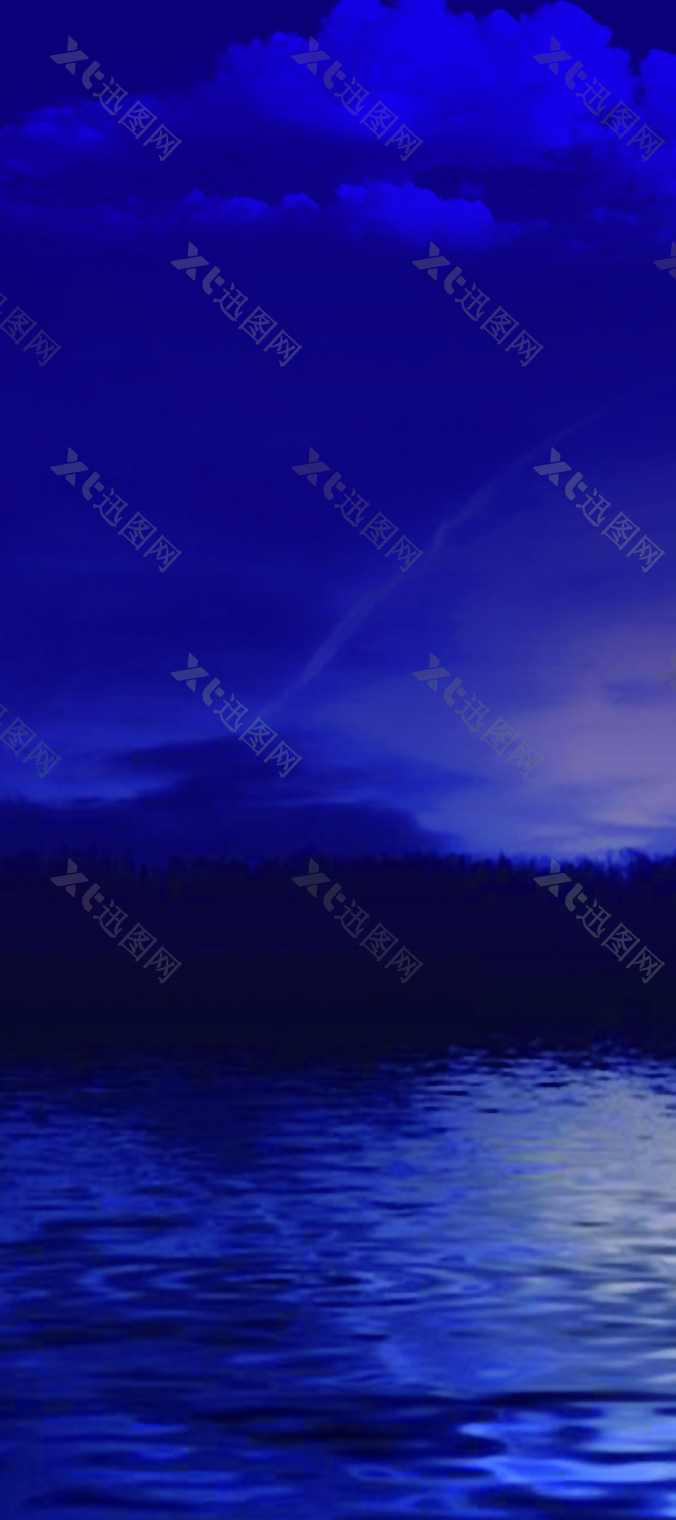 静谧夜空山水背景