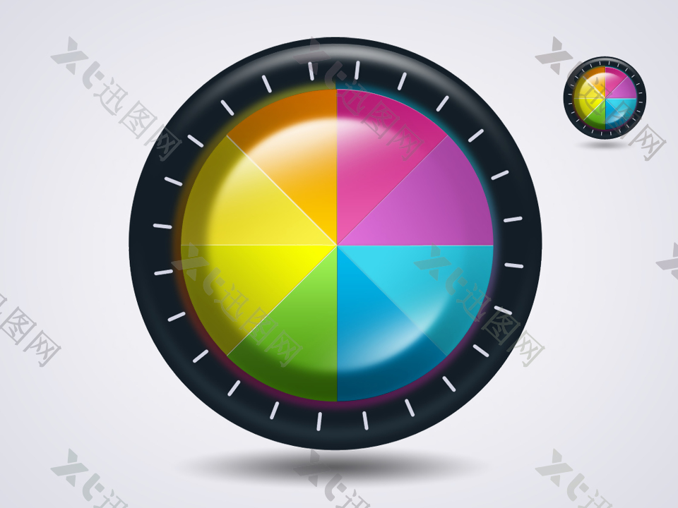 彩色转盘icon图标设计