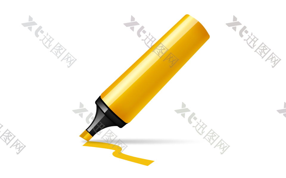 黄色彩色画笔icon图标设计