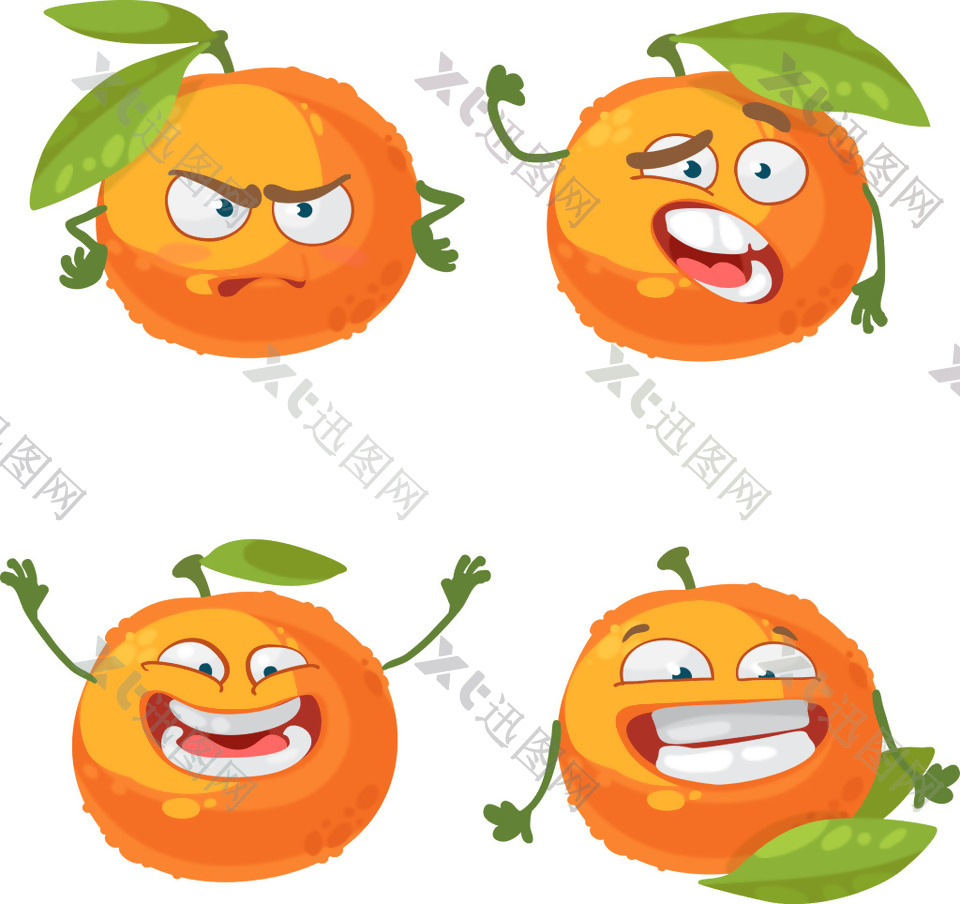 搞怪橘子插画