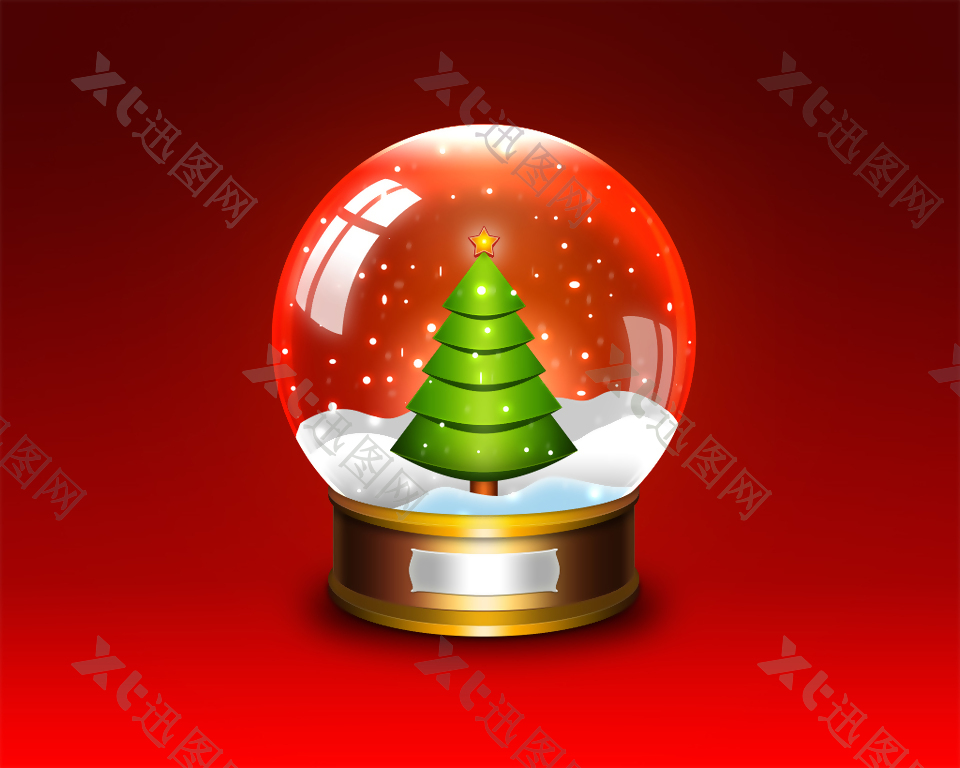 红色圣诞球礼物icon图标设计