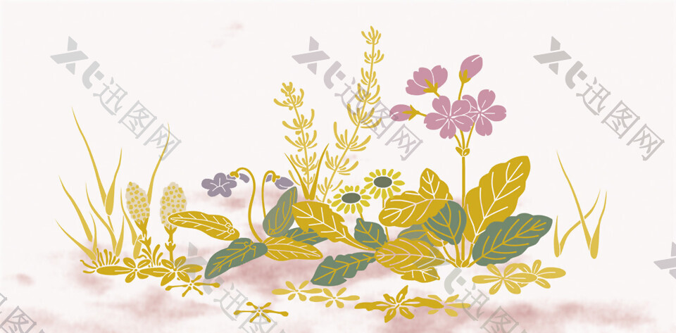 花草植物花纹背景图