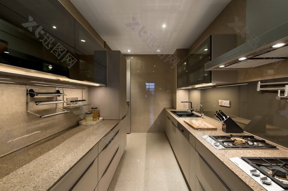 现代简约风室内设计厨房灶台效果图
