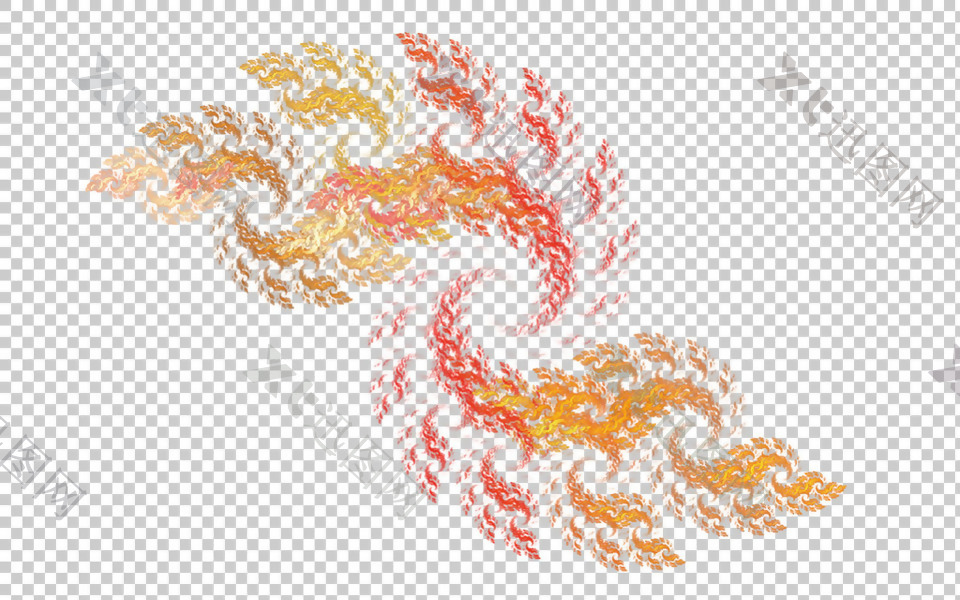 橙色烈焰旋转效果图形免抠png透明素材