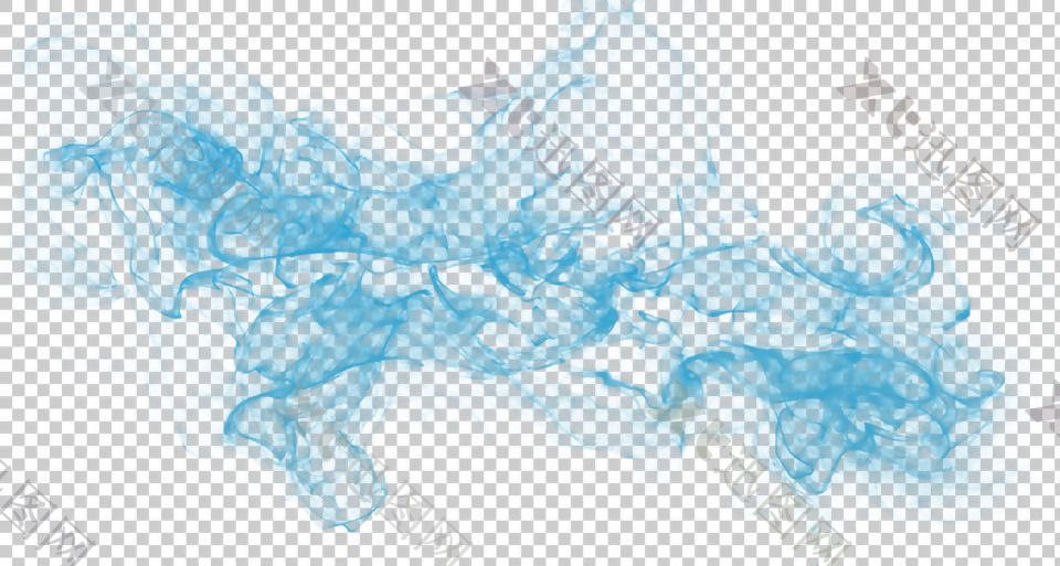 蓝色烟雾效果图形免抠png透明图层素材