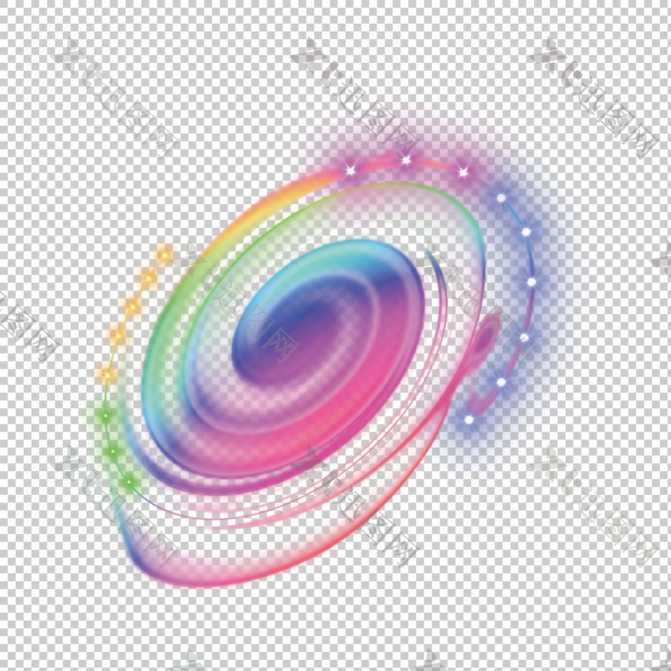 彩色旋窝效果图形免抠png透明图层素材