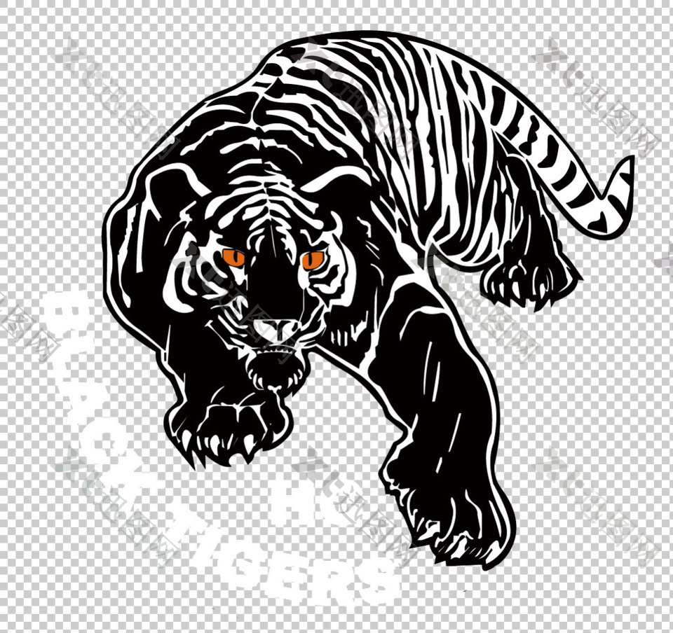 老虎部落纹身免抠png透明图层素材
