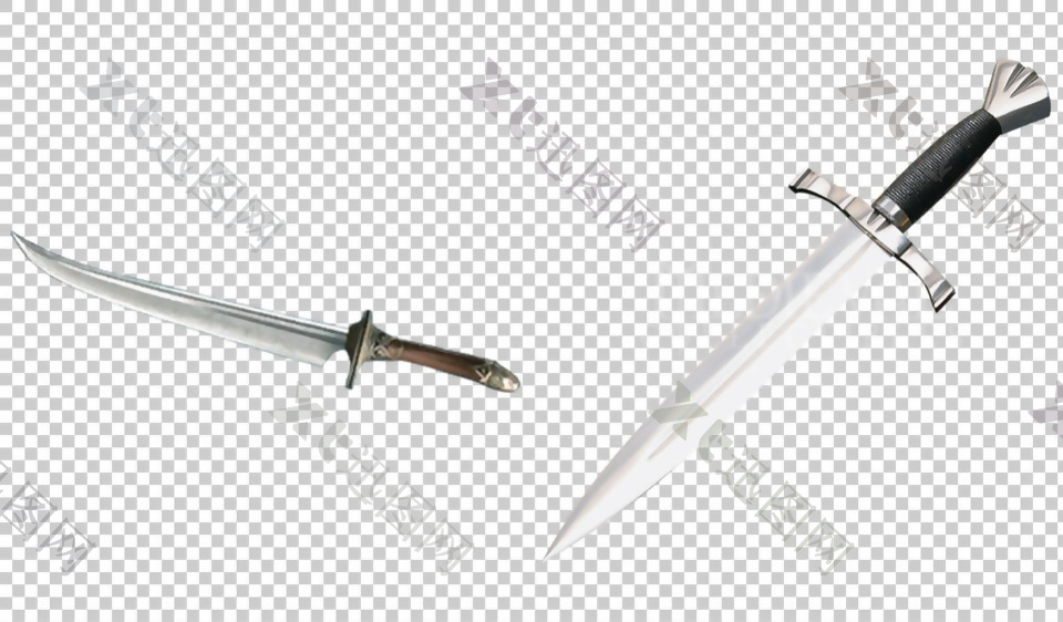 两个刀剑图免抠png透明图层素材
