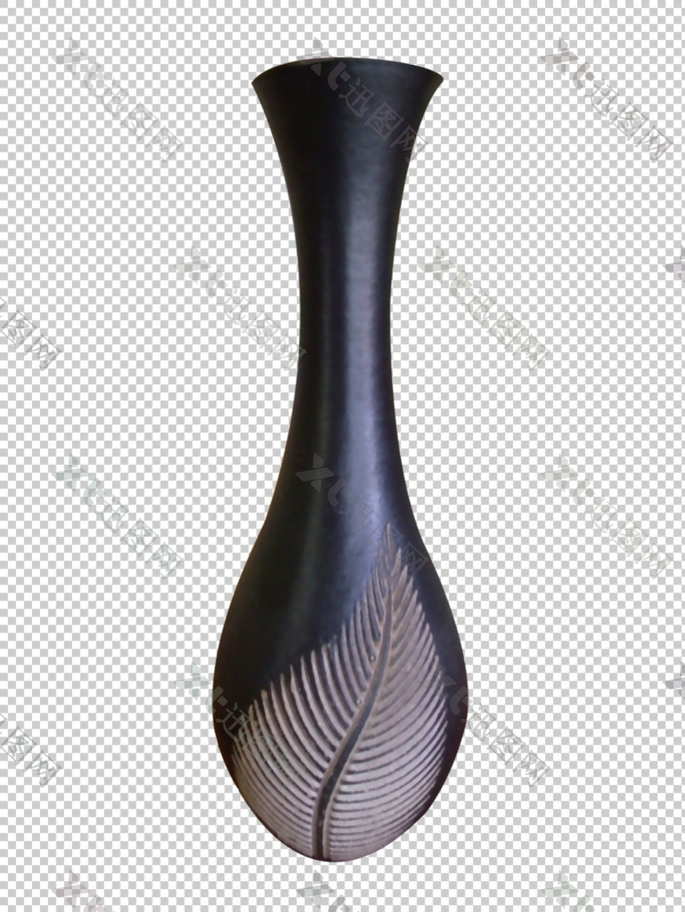 黑色花瓶装饰瓶免抠png透明图层素材