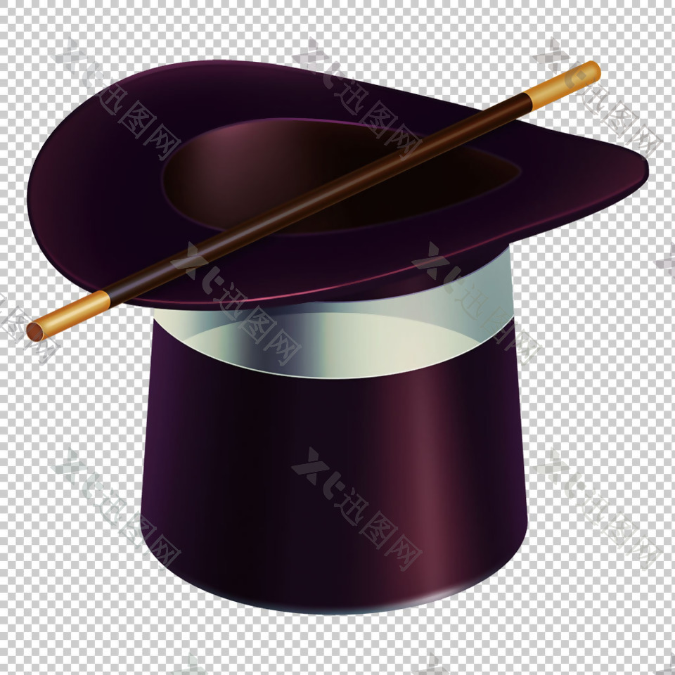 紫色漂亮魔术帽免抠png透明图层素材