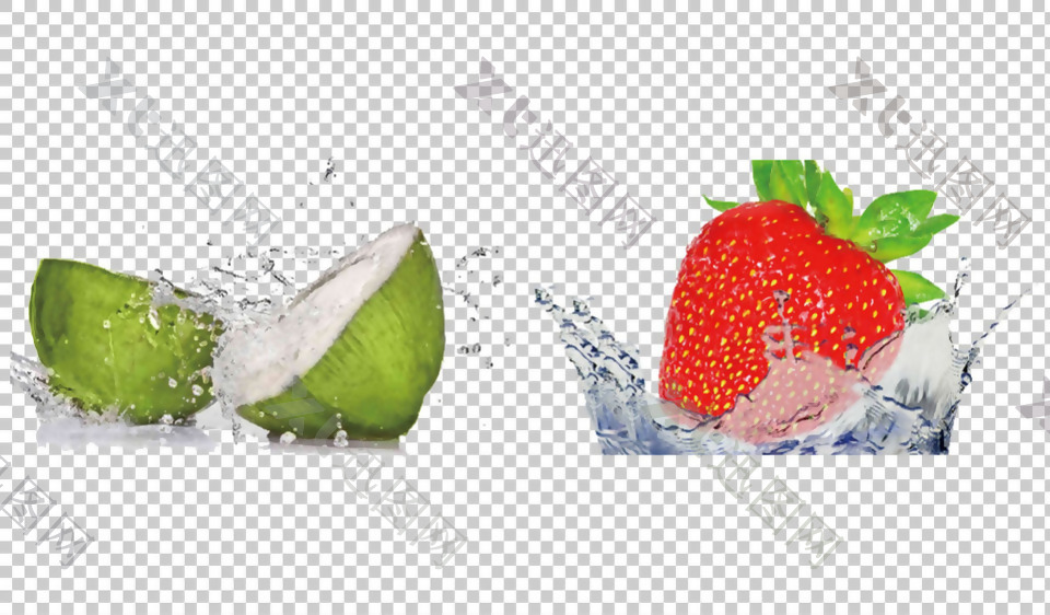水果水溅图免抠png透明图层素材