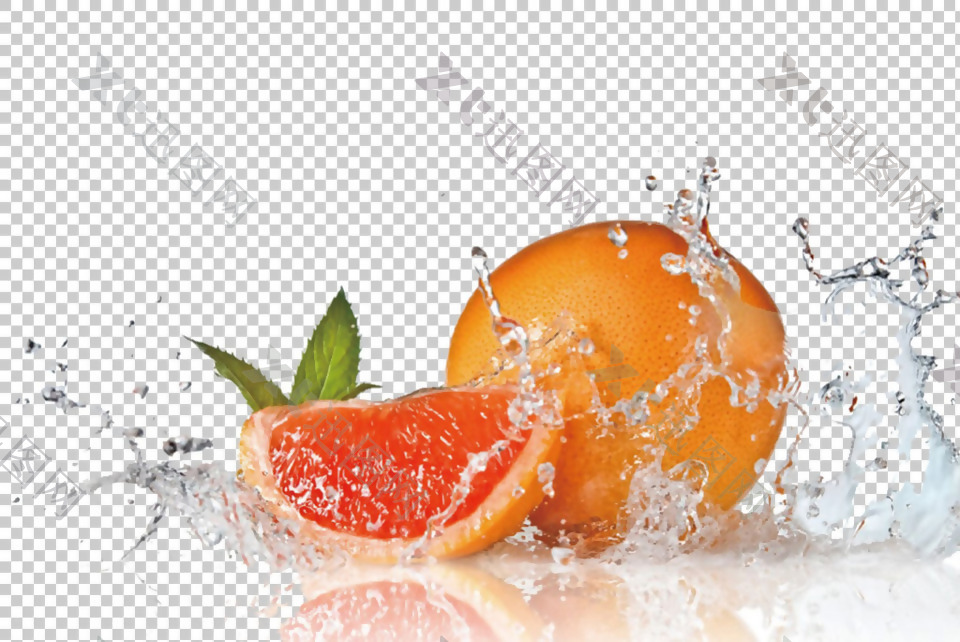 橙子飞溅的水免抠png透明图层素材