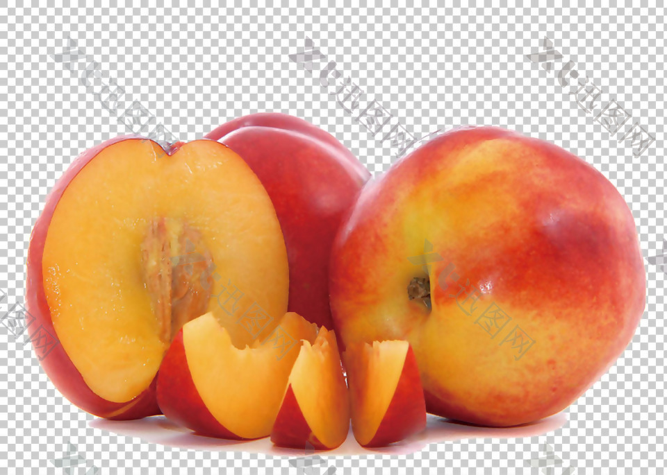 切开的桃子免抠png透明图层素材