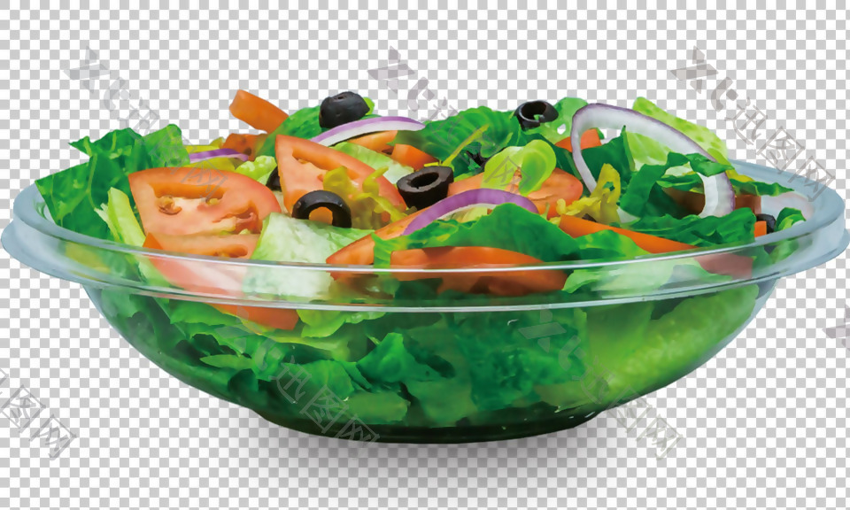 一盘蔬菜沙拉免抠png透明图层素材