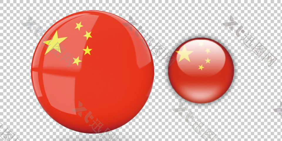 圆形中国国旗图标免抠png透明图层素材