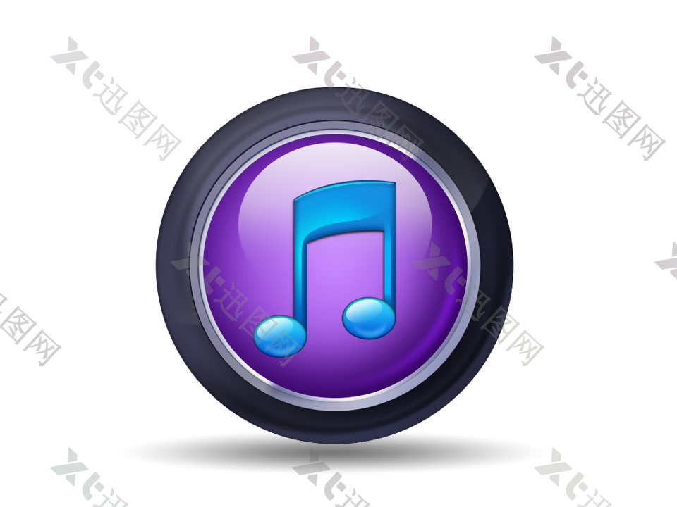 圆形紫色音乐icon图标设计