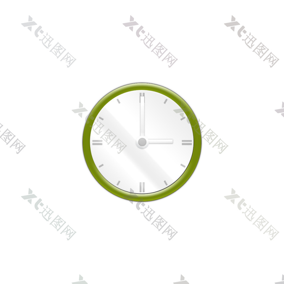 绿色悬挂时钟icon图标