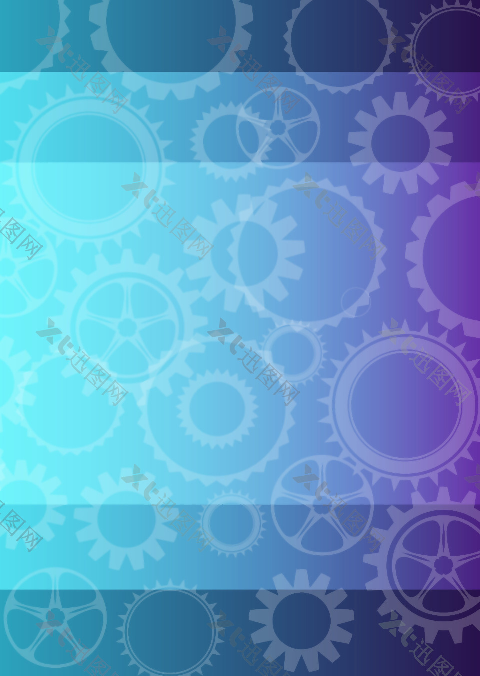 矢量蓝紫色齿轮工业科技背景