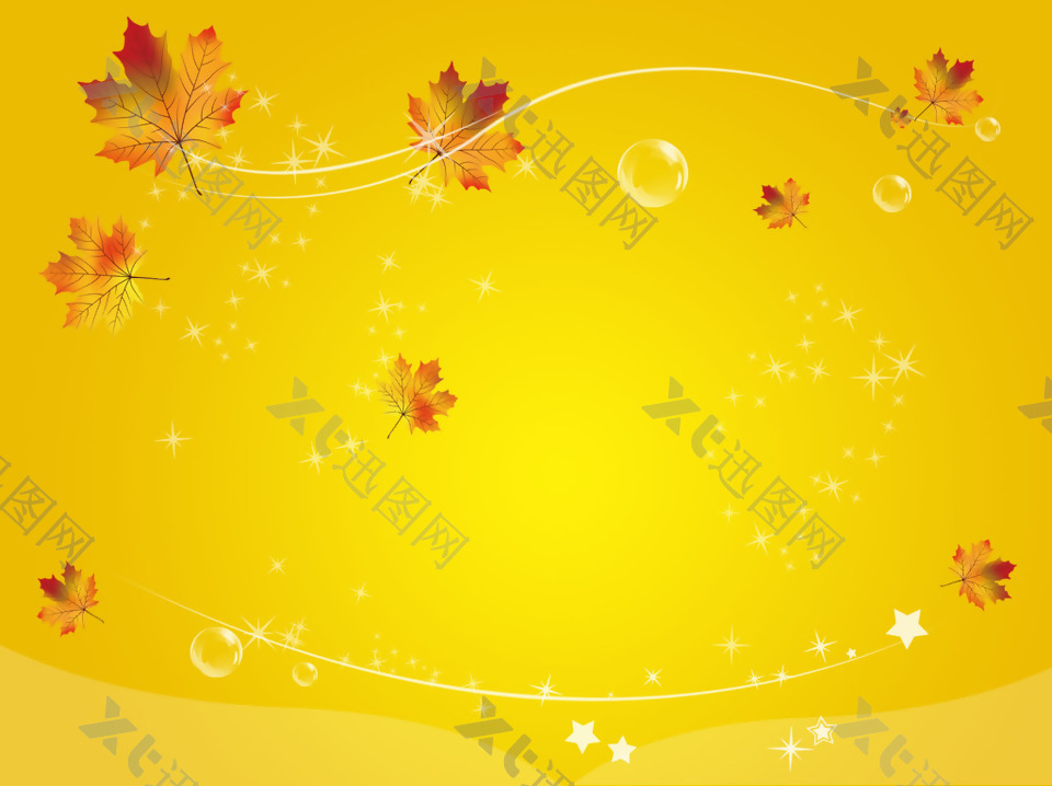 秋季枫叶黄色背景