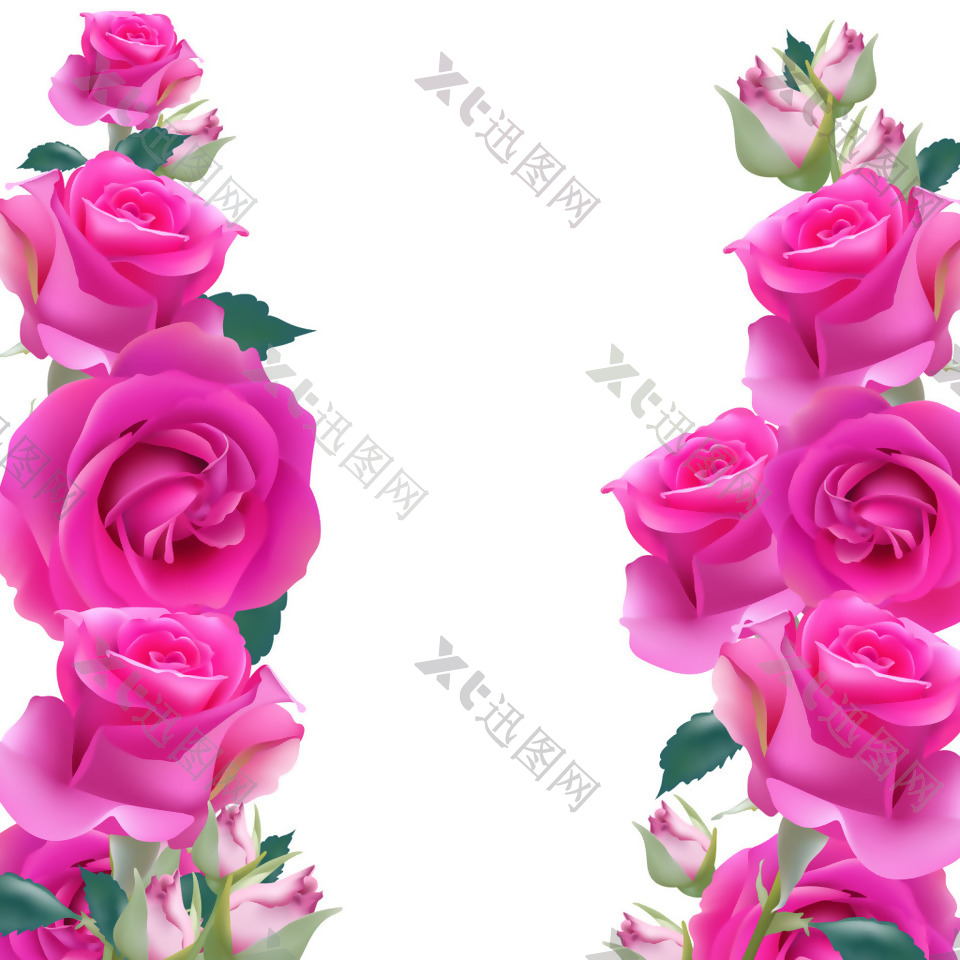 粉色玫瑰花装饰png元素素材