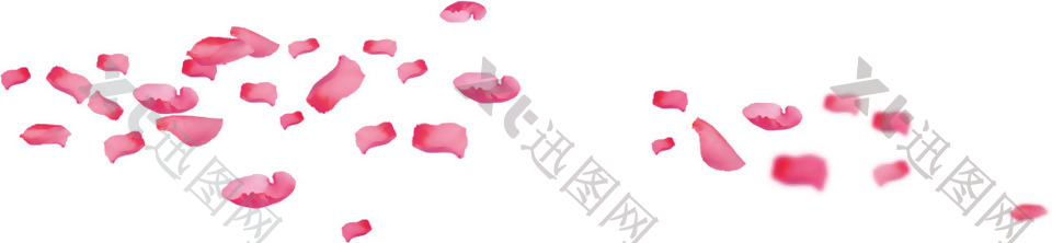 粉色漂浮花朵png元素素材