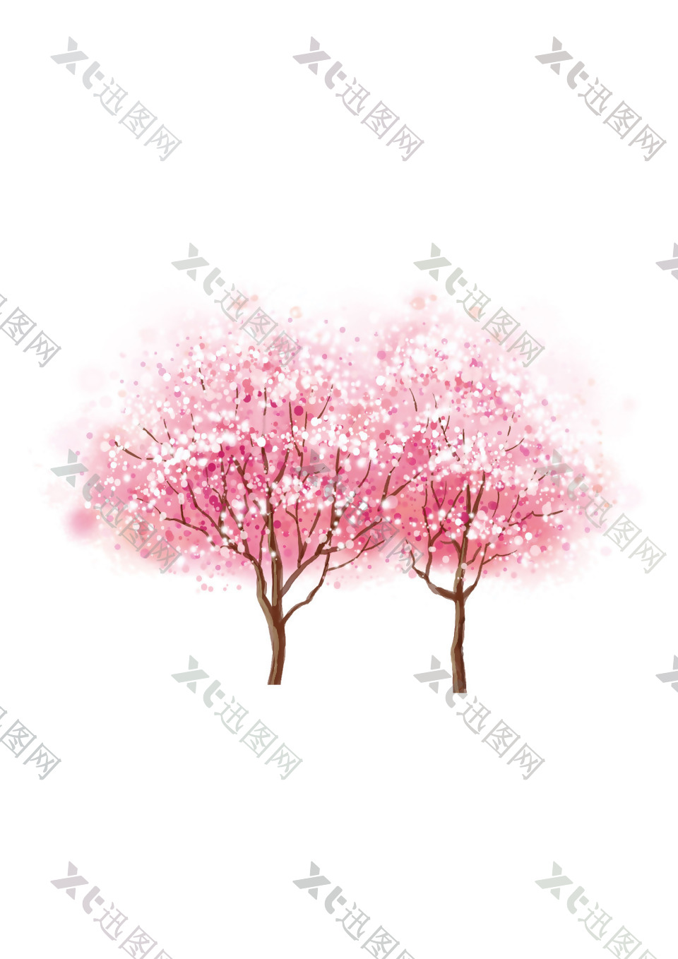 粉色爱情树png元素素材