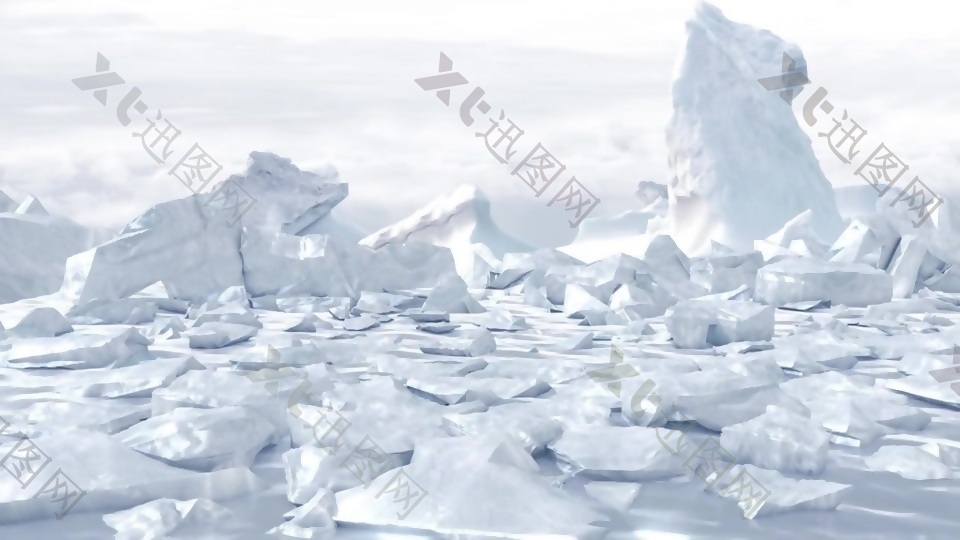 冰山融化风景视频素材