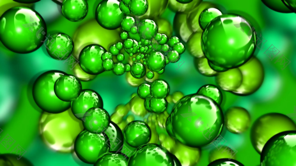 绿色泡沫围绕移动保护眼球视频素材