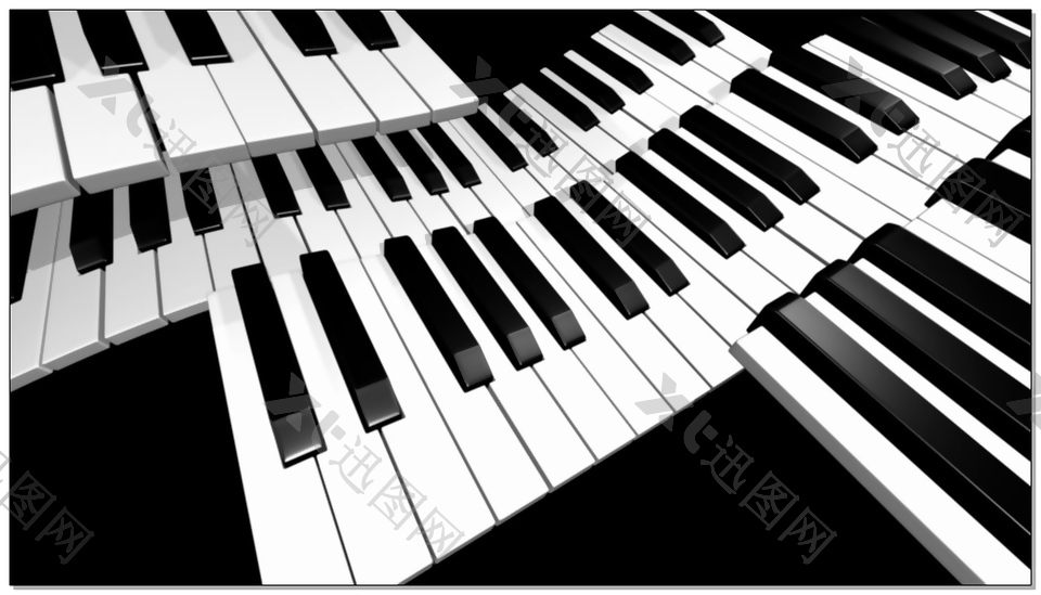 黑白钢琴键高清视频
