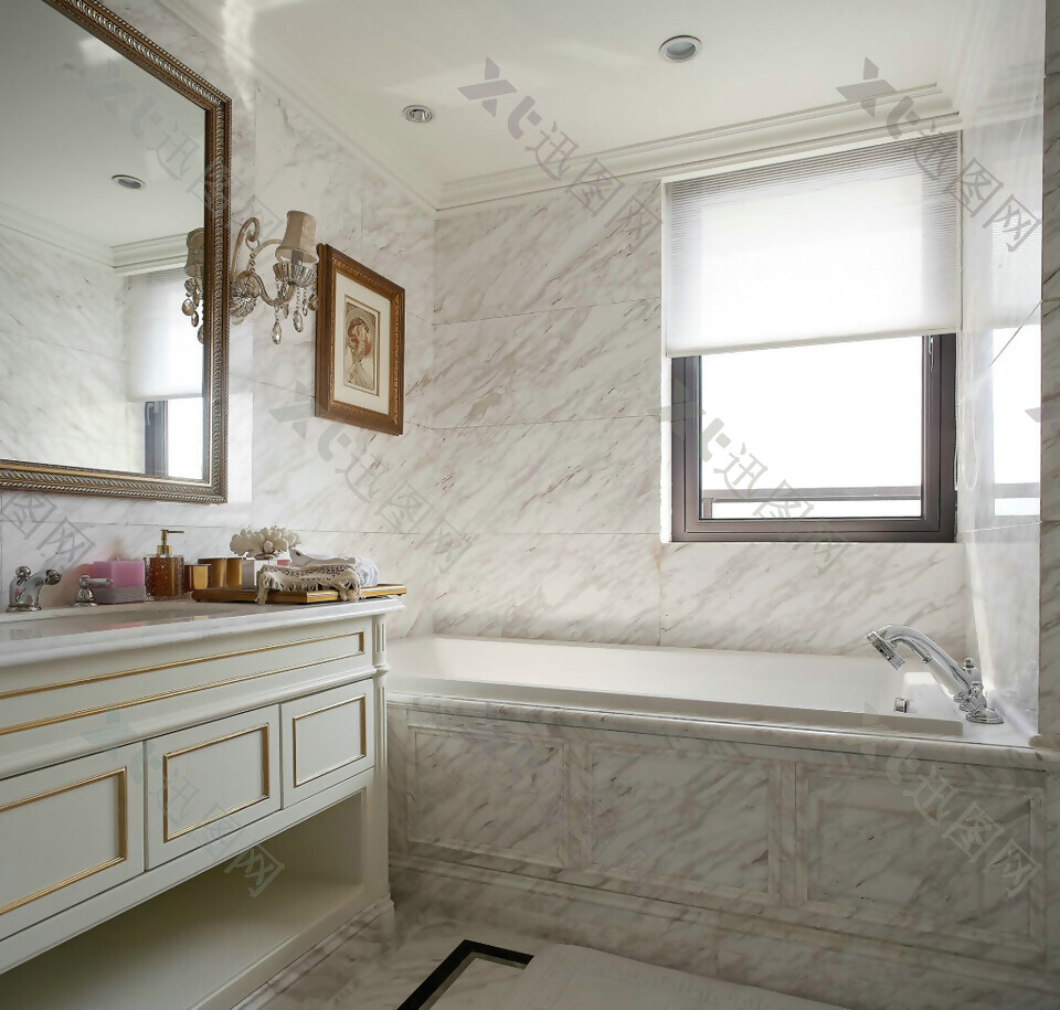 现代简欧风格浴室浴池装修效果图