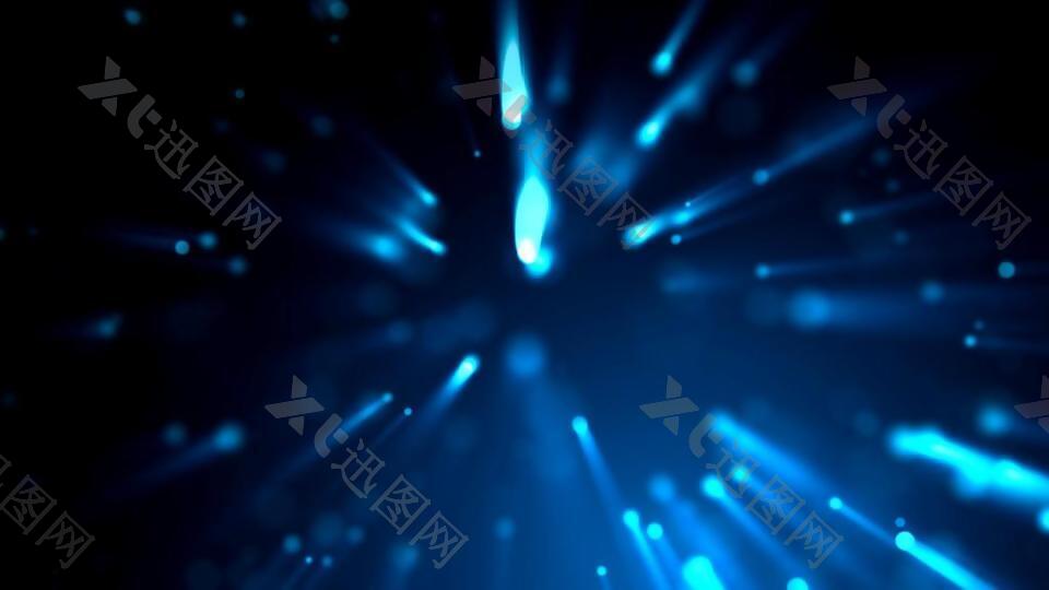 梦幻唯美蓝色光斑粒子动态视频素材