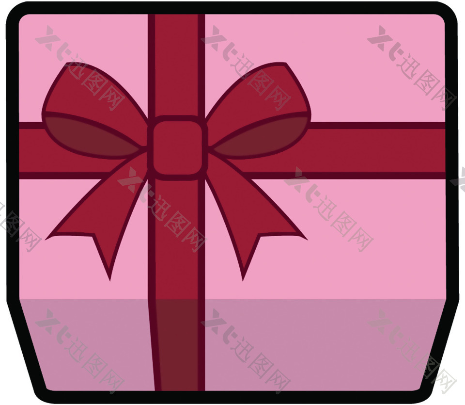 粉色礼物盒icon图标设计