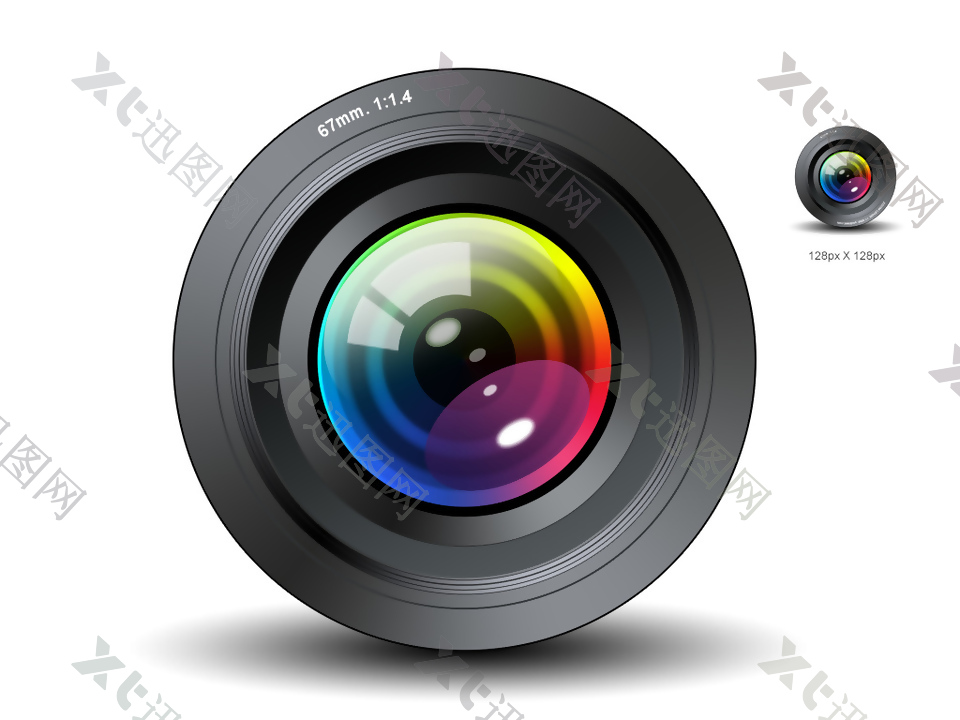 照相机镜头icon图标设计