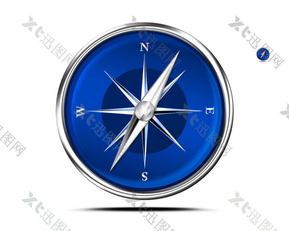 蓝色指南针icon图标